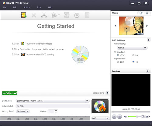 Xilisoft DVD Creator Screenshot