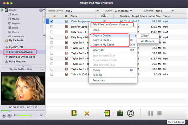 Convert and transfer any videos/audios to iPad